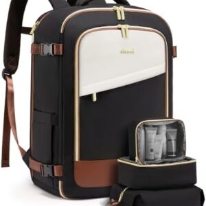 LOVEVOOK Travel Backpack for Women, 50L Carry On Backpack Flight Approved, Large Suitcase Bag for Travel Fits 18.5 inch Laptop, TSA Approved Luggage with 3 Packing Cubes,Waterproof Weekend Backpacks