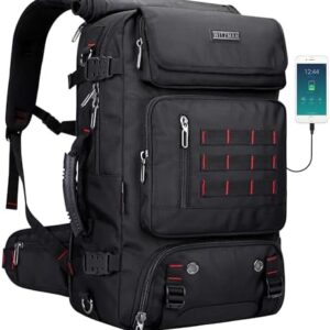 WITZMAN Carry on Travel Backpack for Men Airline Approved Convertible Nylon Duffle Backpack Luggage Bag (B682 Black)