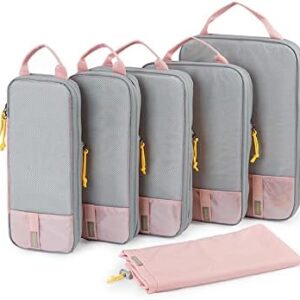 BAGSMART 6 Set Compression Packing Cubes - Lightweight Travel Essentials, Durable Luggage Organizer