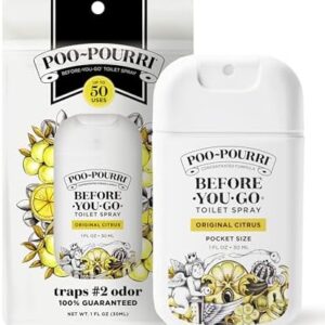 Poo~Pourri Original Citrus Pocket Before-You-Go Toilet Spray - Instantly Trap Bathroom Odor - Plant Based Ingredients & Essential Oils - Travel Essentials - Lemon, Bergamot & Lemongrass Scent